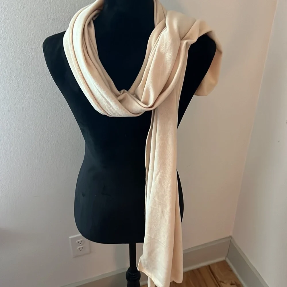 RIKKA 100% Viscose beige long unisex‎ scarf